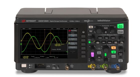 Keysight Essential Oszilloskope XR1-Klasse Oszilloskop-DSOX1202G bietet 70 MHz Bandbreite auf 2 analogen Kanälen und eingebauter Wellenformgenerator